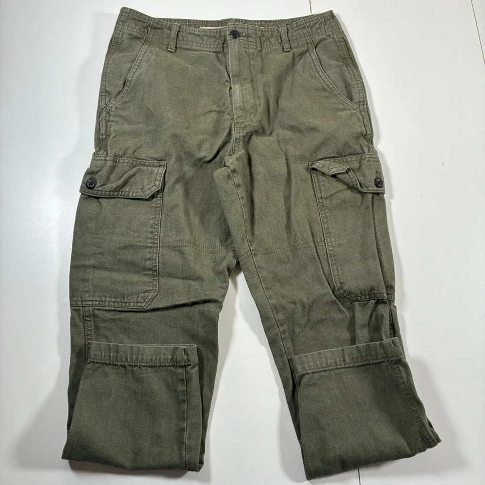 Banana Republic Tapered Surplus Cargo Pants 30x28 Vintage Green Utility Military